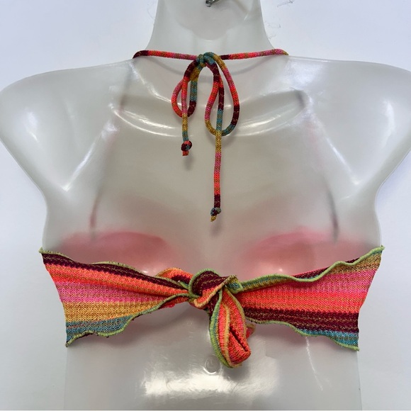◾️Victoria Secret Multicolour Crochet Tie Back Halter Bikini Top - Picture 5 of 5